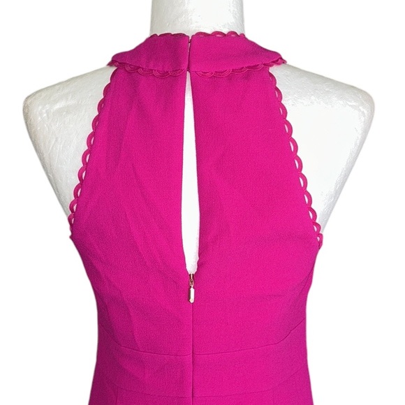 Trina Turk Rafter Hot Fuchsia Pink Scalloped Cutout Halter Mini Dress - 2 - Picture 10 of 15